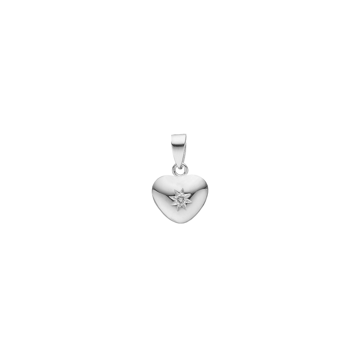 Aagaard Hjerte Vedhæng 9 x 11 mm med Labgrown Diamant 0,03 Ct. Sterling Sølv