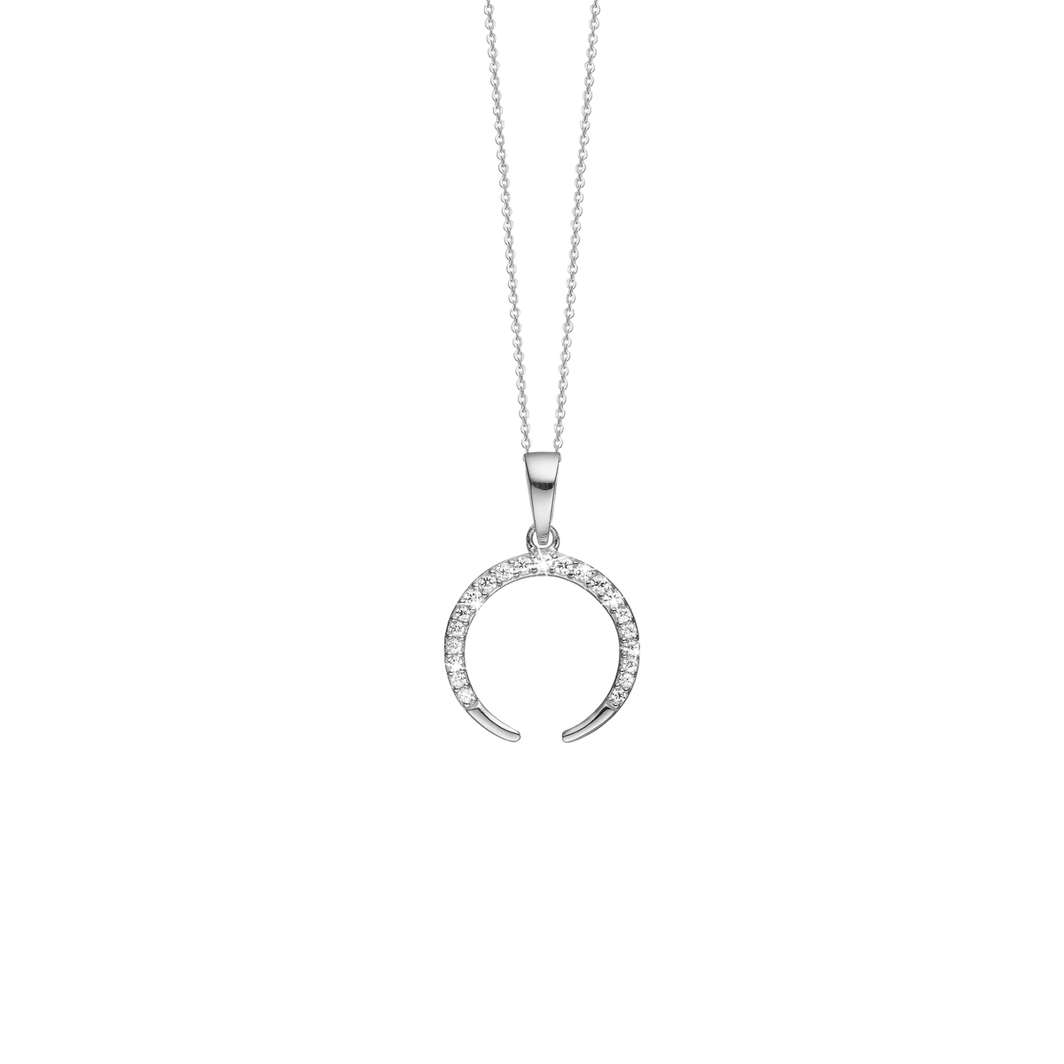 Aagaard Halskæde med Vedhæng Horn med 21 Cubic Zirkonia Sterling Sølv 45 cm