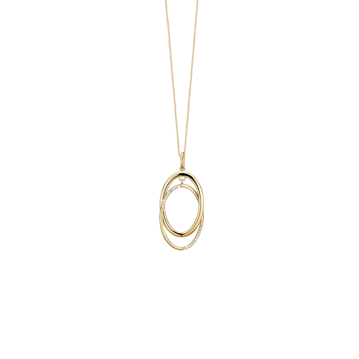 Aagaard Halskæde med Vedhæng Solskin med 20 Cubic Zirkonia Forgyldt Sterling Sølv 45 cm