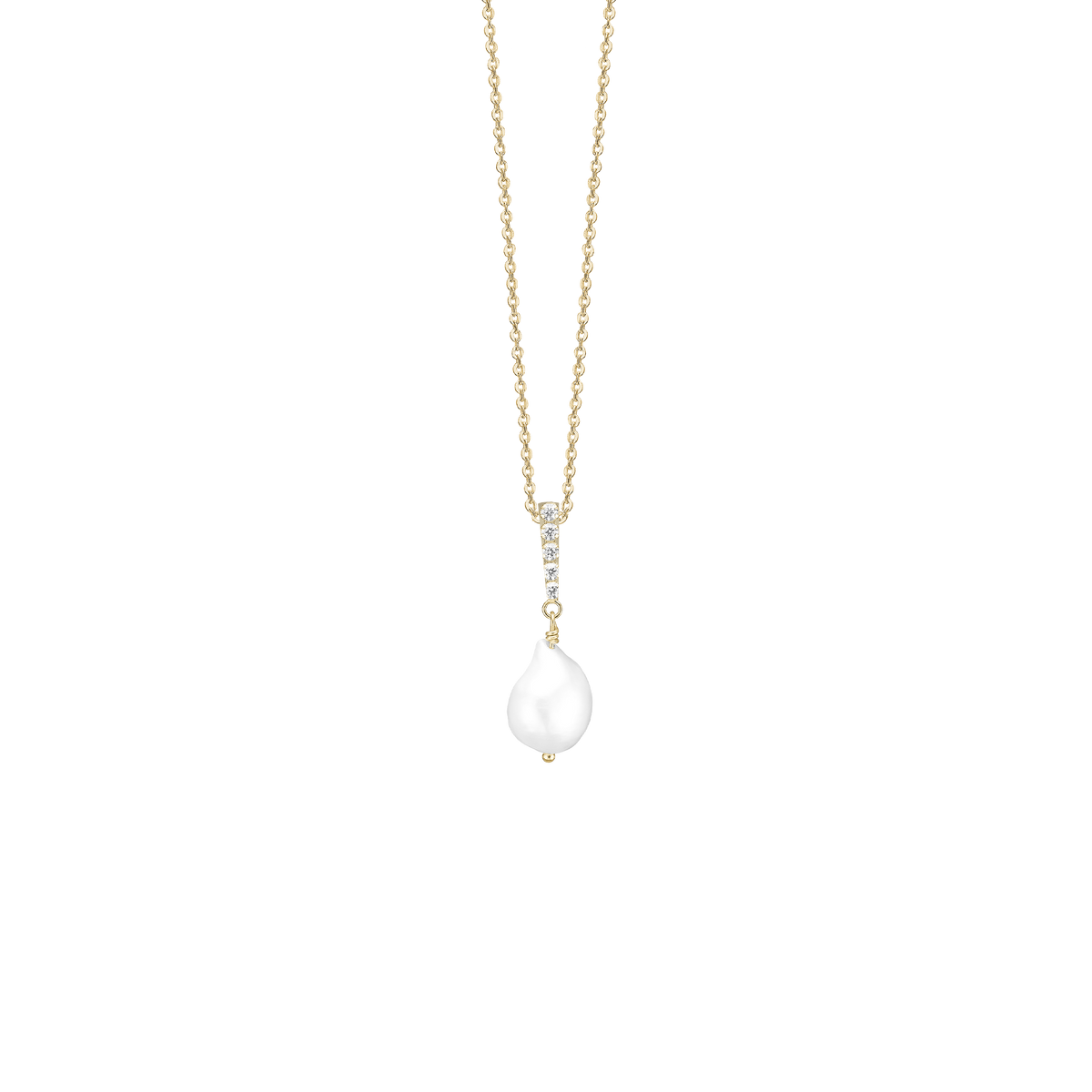 Aagaard Sparkling Pearls halskæde i forgyldt sølv – model 1680-S-G67-45