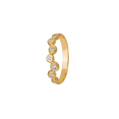 Aagaard Ring Med Bobler 14 Karat Guld Med 7 Cubic Zirkonia