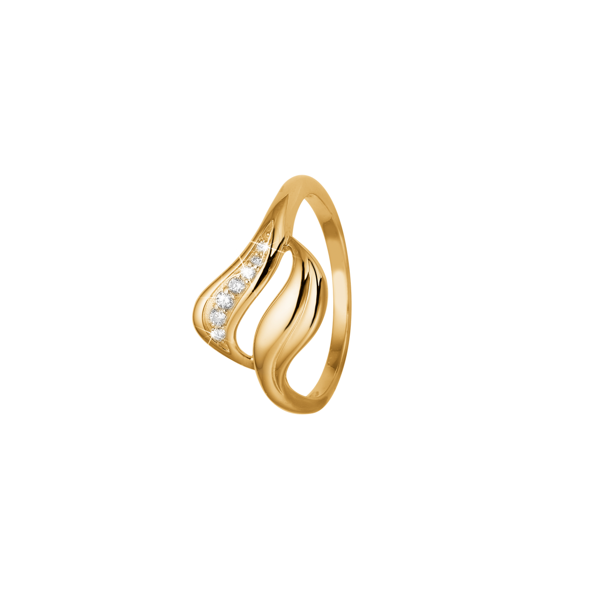 Aagaard Ring 8 Karat Guld med 7 Cubic Zirkonia