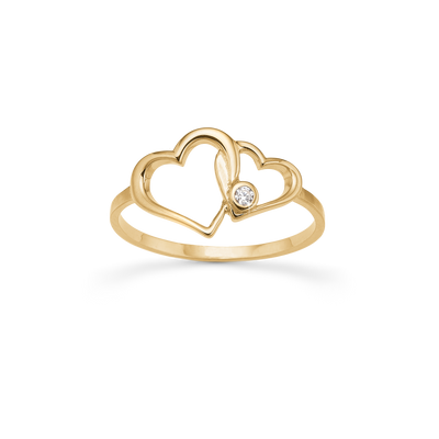 Aagaard Ring Hjerter lab-grown Diamant 8 Karat Guld