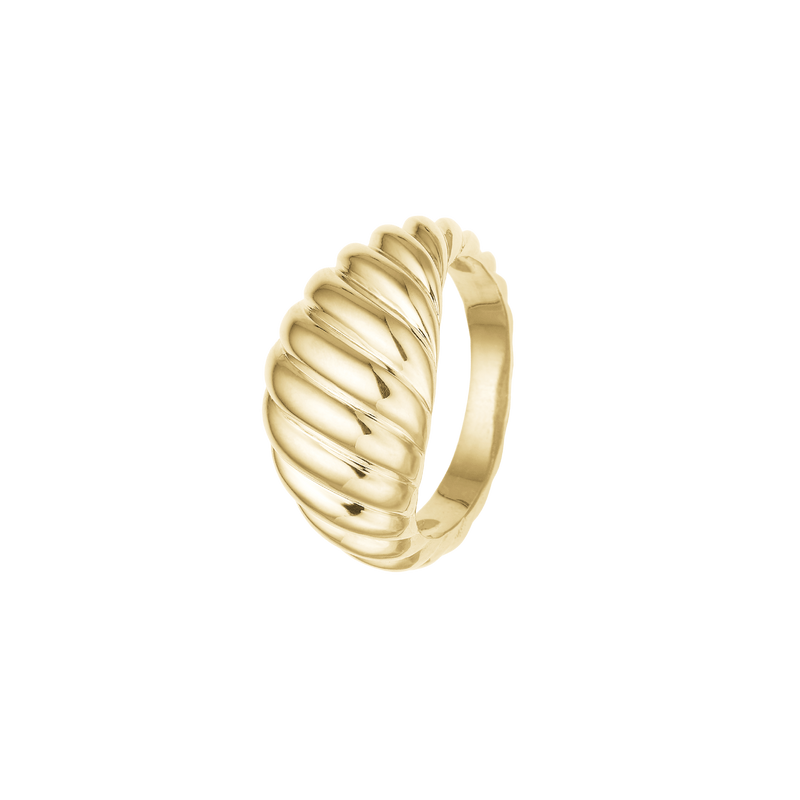 Aagaard - Ring i forgyldt "Bølger" - Model: 1800-S-G25
