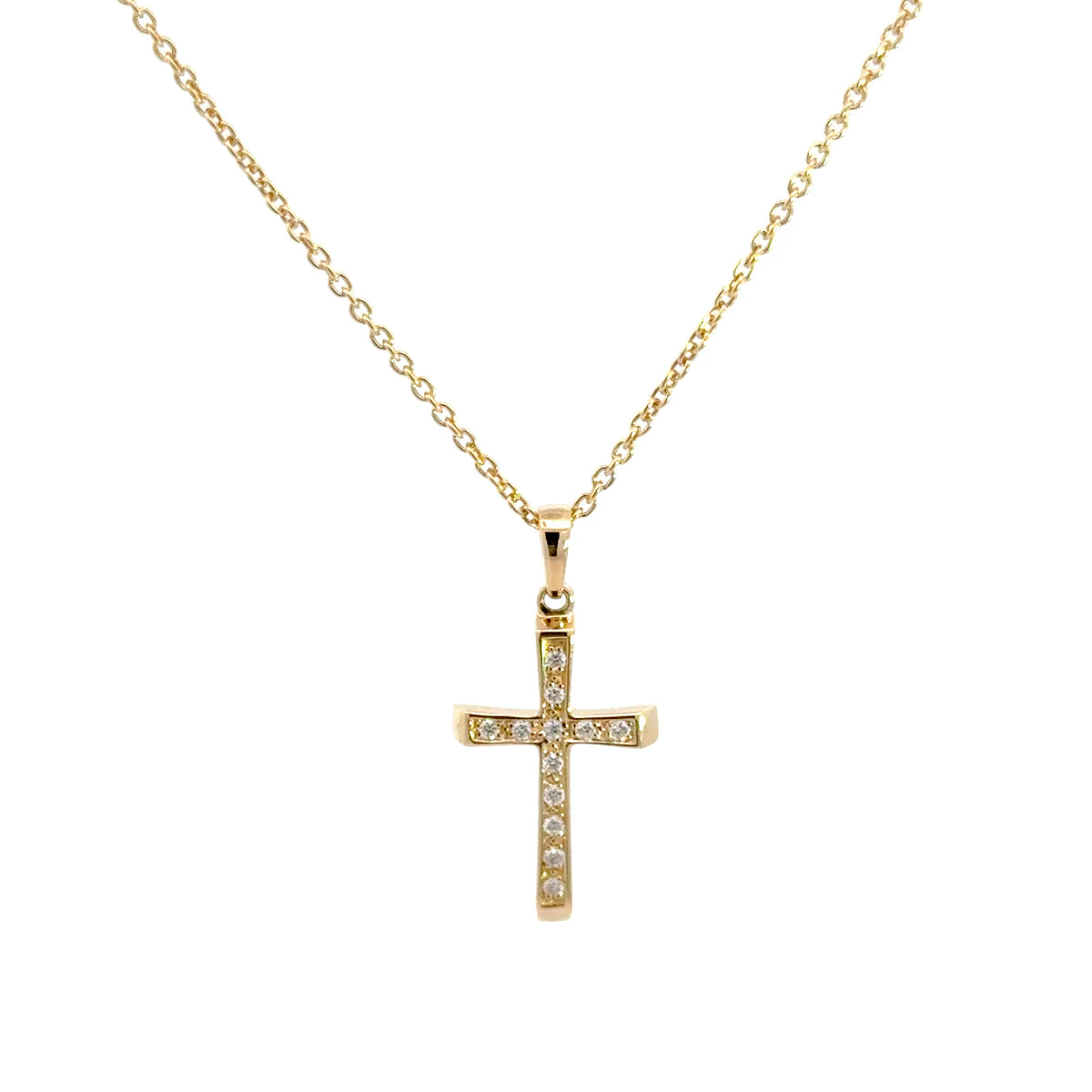 14 kt. diamant kors vedhæng m. 0,08ct w/si - Model: 20-22152