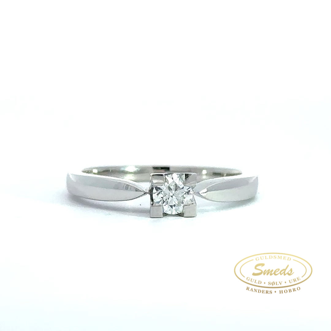 14 karat hvidguld solitaire ring