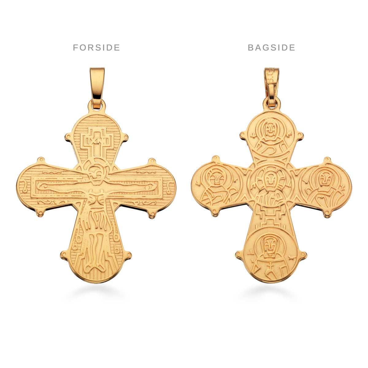 Scrouples - Forgyldt sølv vedhæng, Dagmarkors, 25x 22mm - Modelnr.: 20252F