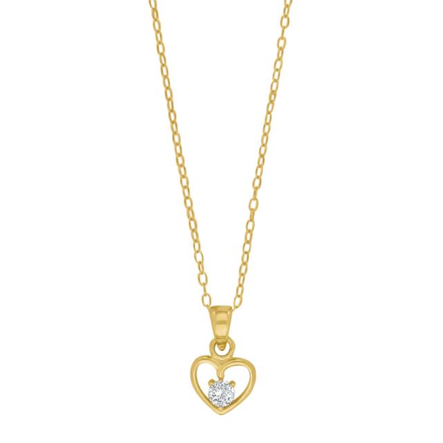 NOA Kids Jewellery - Børnehalskæde med hjerteformet vedhæng, forgyldt sølv - Model:  20340195900