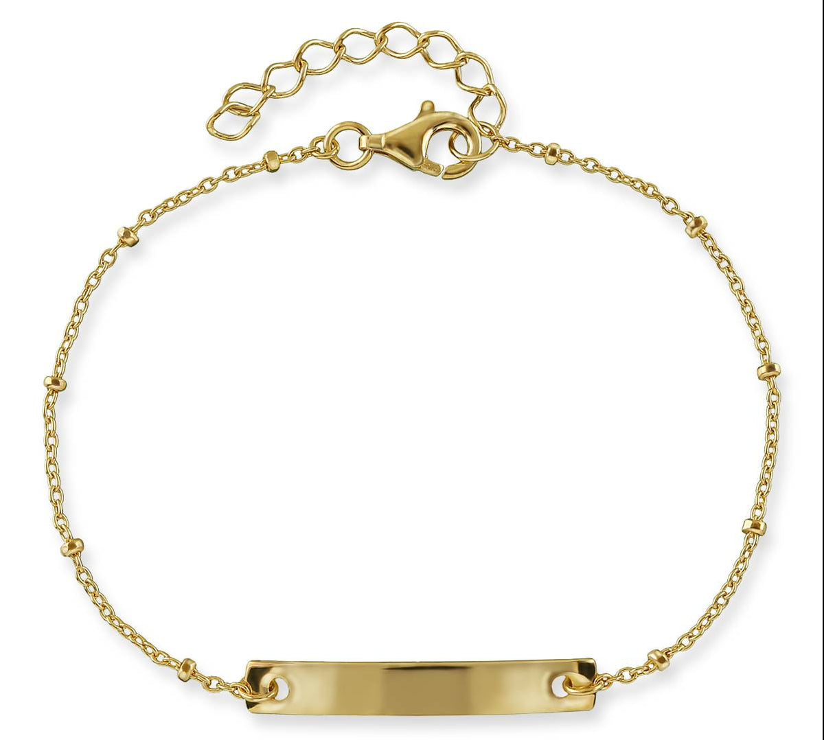 L&G - Forgyldt sølv armbånd med graveringsplade - Modelnr.: 206215