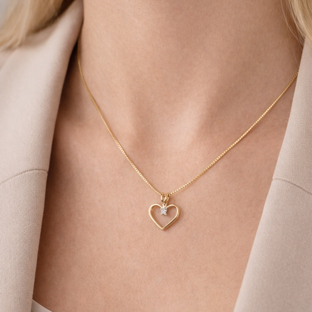 Scrouples - Kleopatra hjerte vedhæng, med 0,35 ct. H-W/SI 14 kt guld- Model: 2125,35