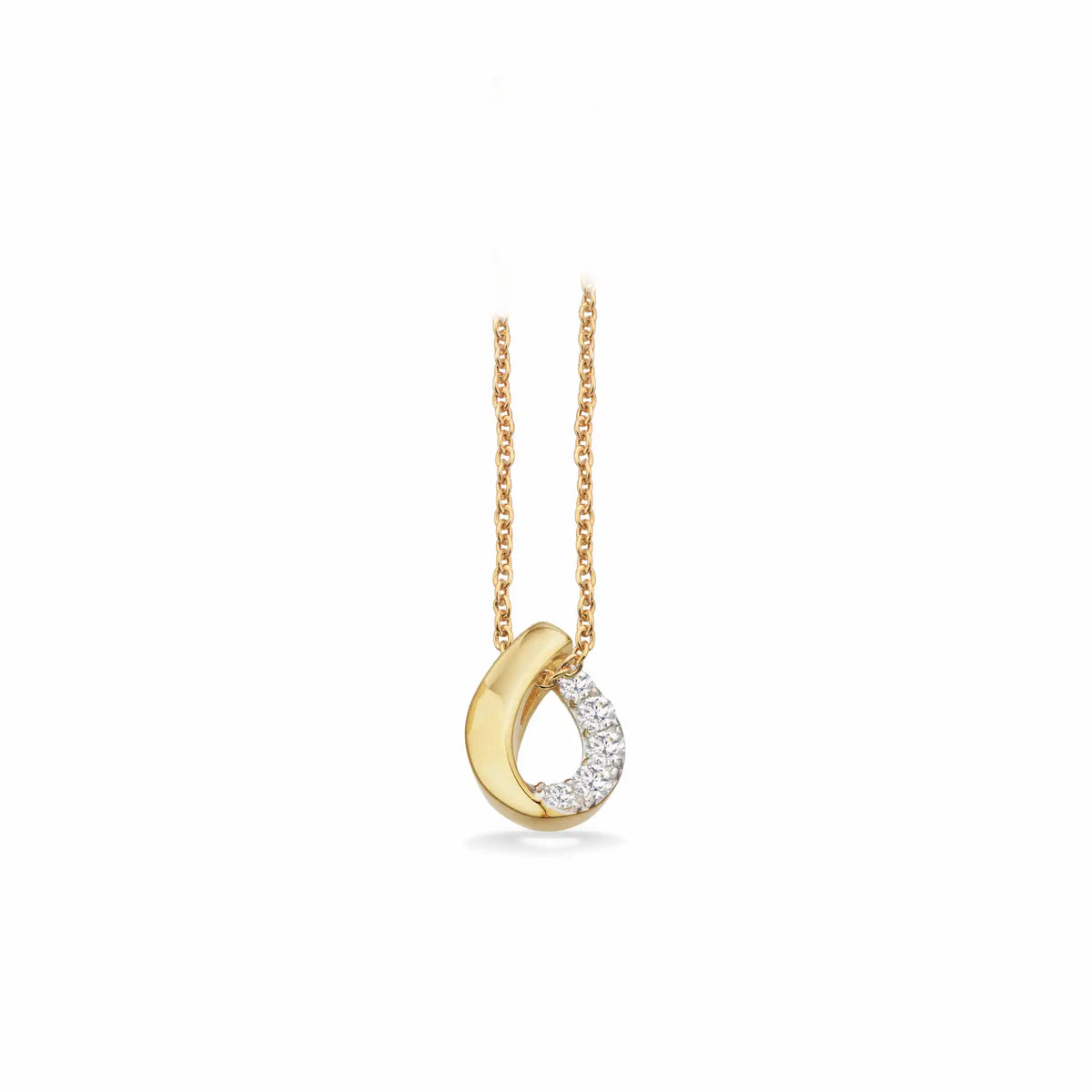 Scrouples - 8 kt guld vedhæng med syntetiske zirkoner og forgyldt kæde - Model: 214163