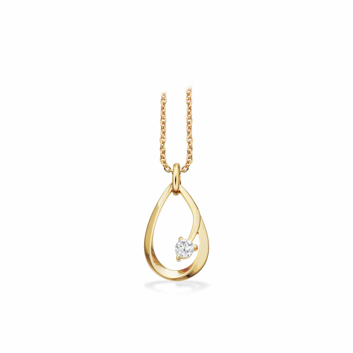 Scrouples - 8 kt guld vedhæng med syntetiske zirkoner og forgyldt kæde - Model: 214183