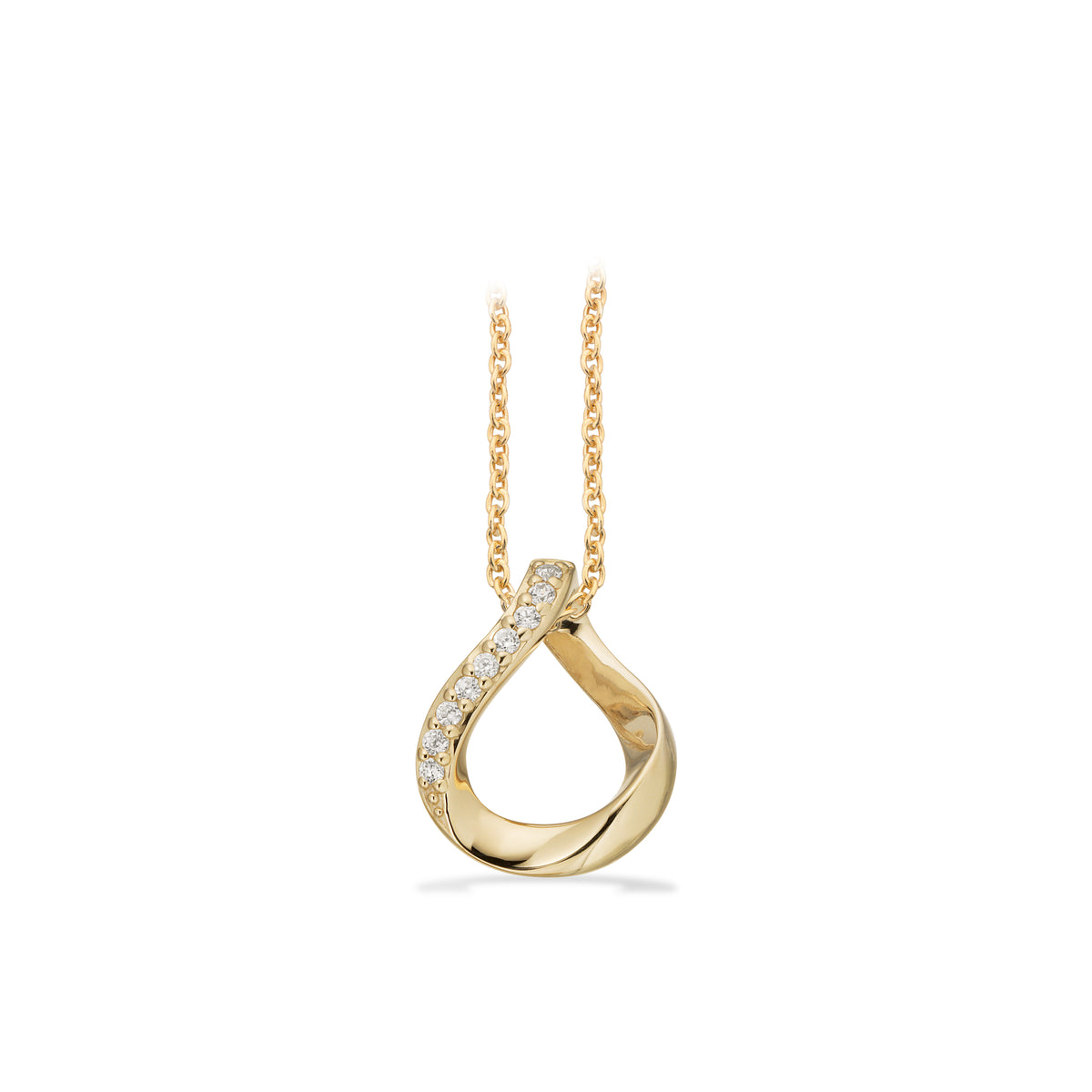 Scrouples - 8 kt vedhæng med syntetiske zirkoner inkl. forgyldt kæde - Model: 214973
