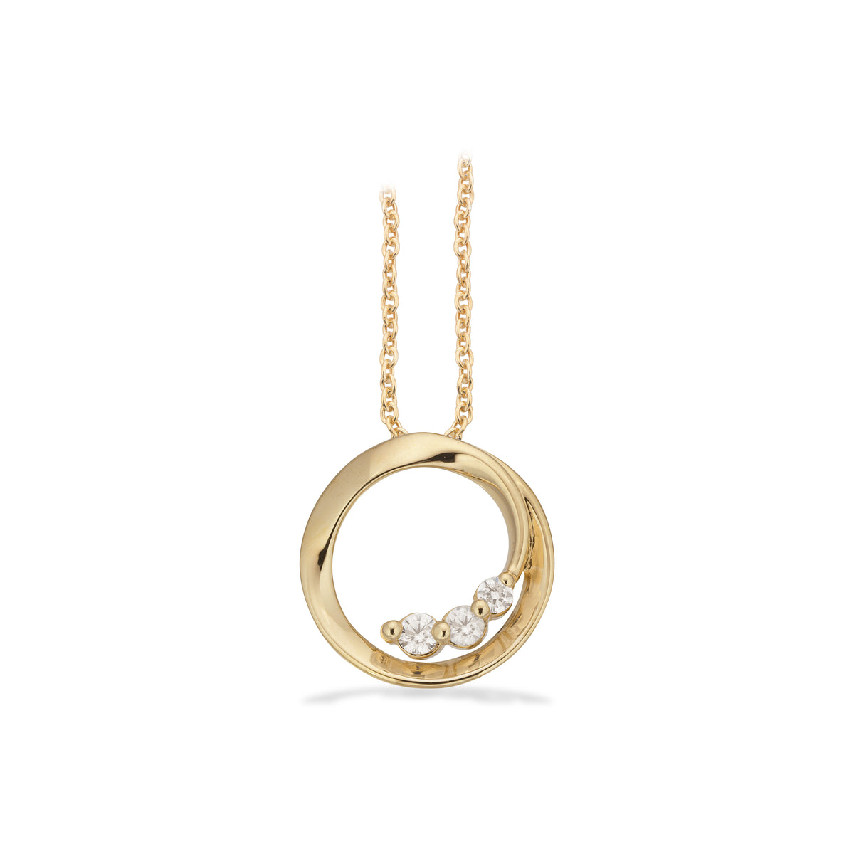 Scrouples - 8 kt guld vedhæng med syntetiske zirkoner og forgyldt kæde - Model: 215403