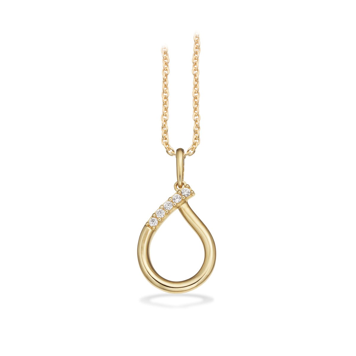 Scrouples-Vedhæng cubic zir 8 kt m.sølvkæde-model 215713