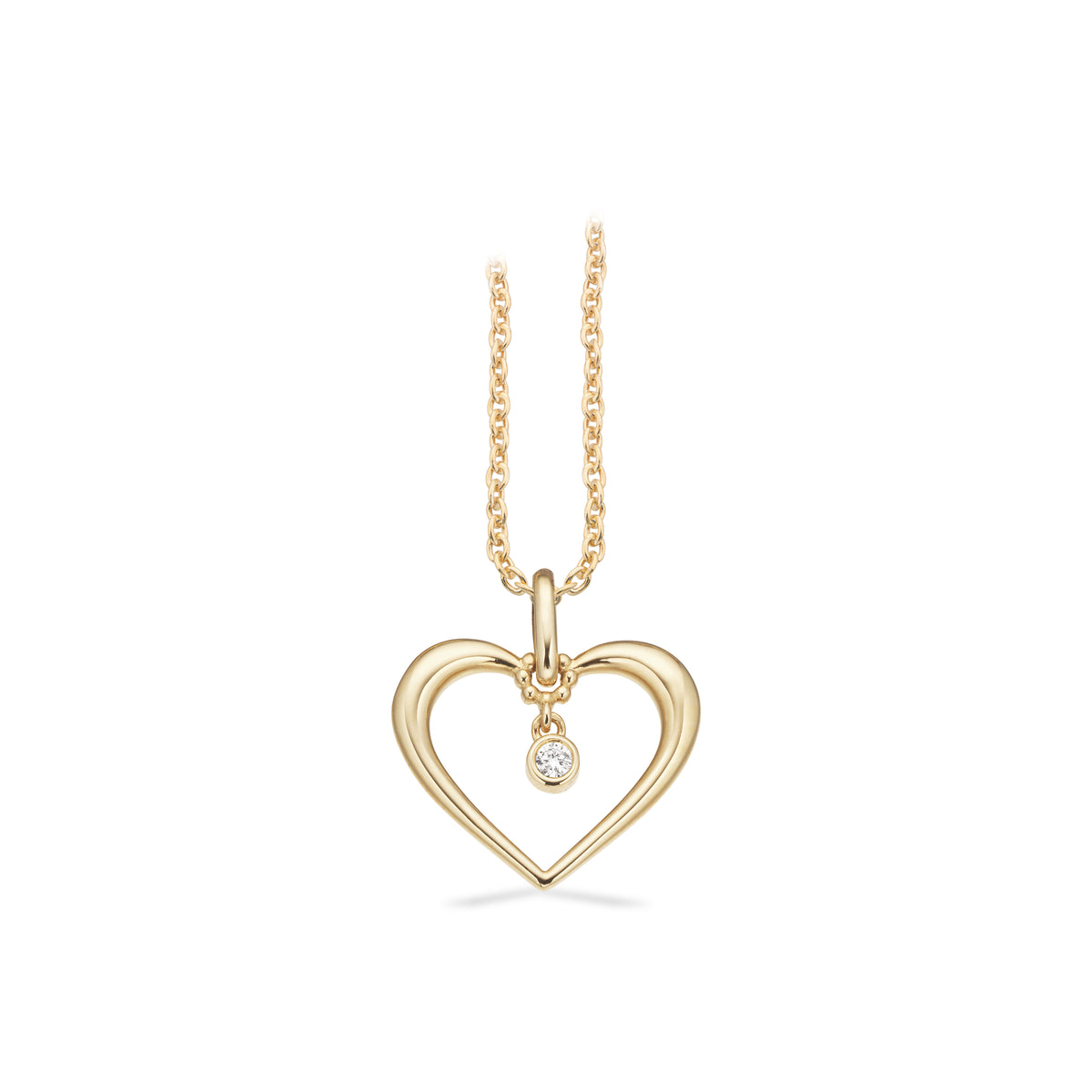 Scrouples - 8 kt guld hjerte vedhæng med diamant - Model: 215843