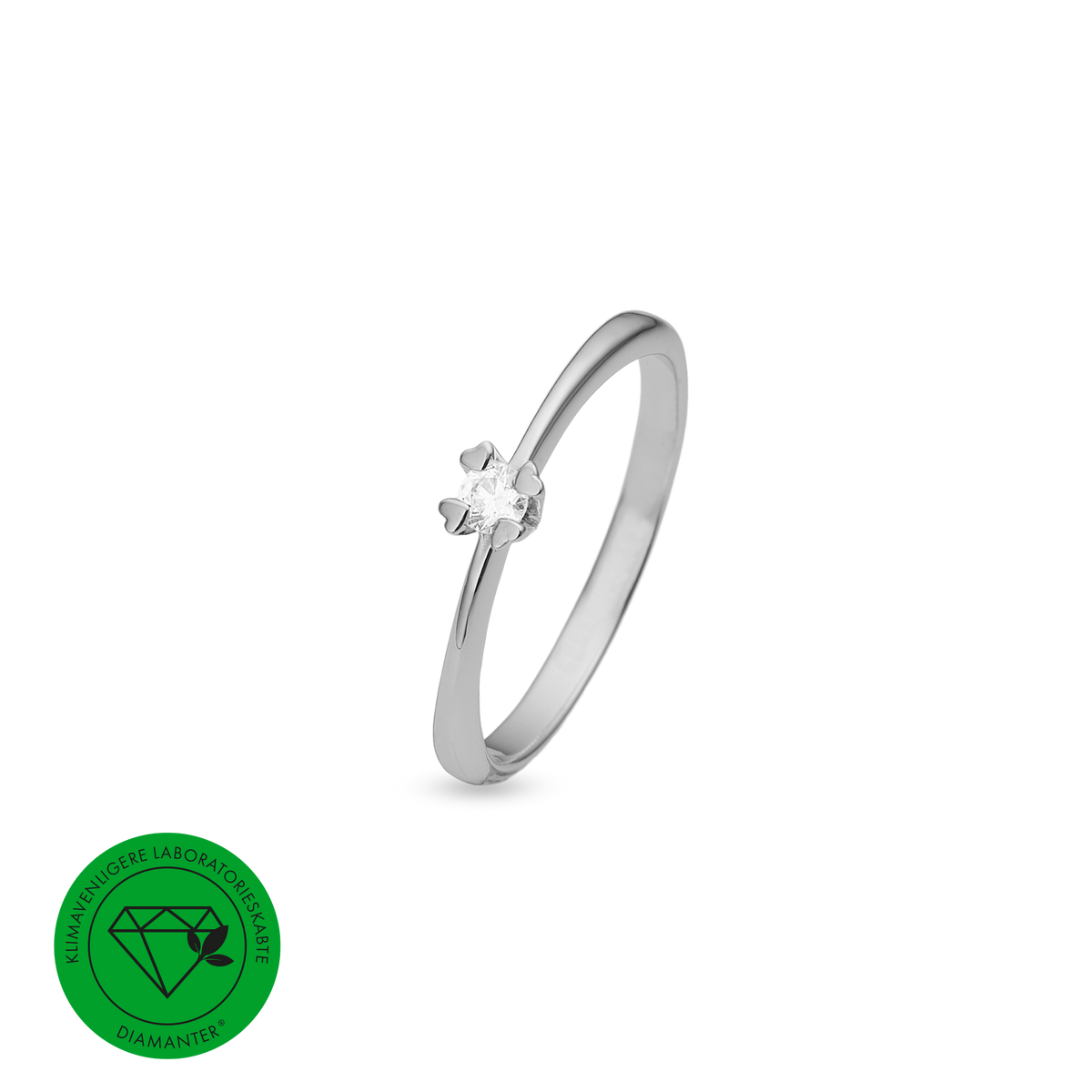 Mary ring sølv med 0,10 ct labgrown diamant W/VS - Model: 21647710