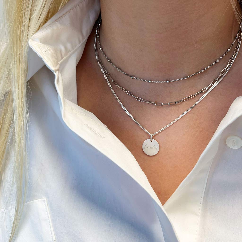 Scrouples - Sølv #TAGME halskæde, "FOR ALTID" 13 mm - Model: 224642-FORALTID