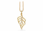 Scrouples - Forgyldt halskæde. blad med syntetiske zirkoner - Model: 238172
