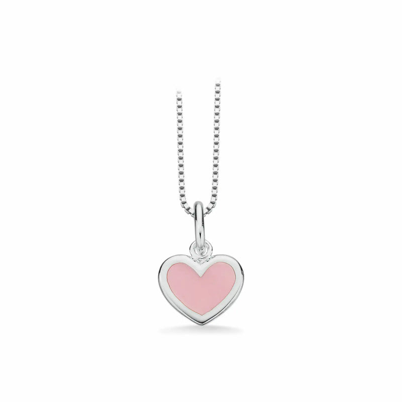 Scrouples - Sølv børnehalskæde, lyserød emalje hjerte - Model: 238652