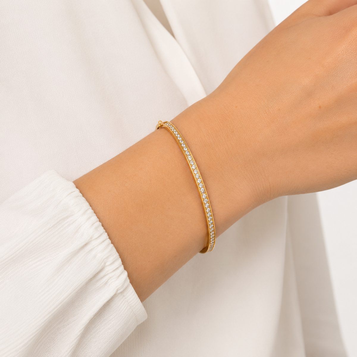 14 kt. guld brillant armring med 0,90ct tw/si