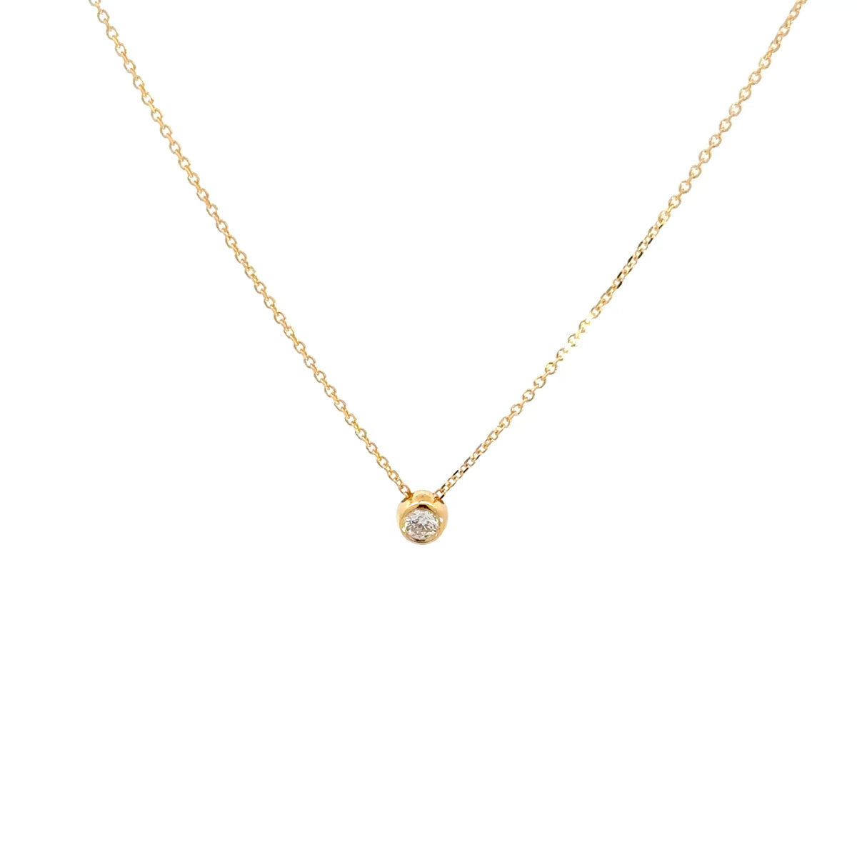 14 kt. Guldhalskæde med diamant vedhæng -  med 0,05ct tw/si brillant - Model: 20-22165