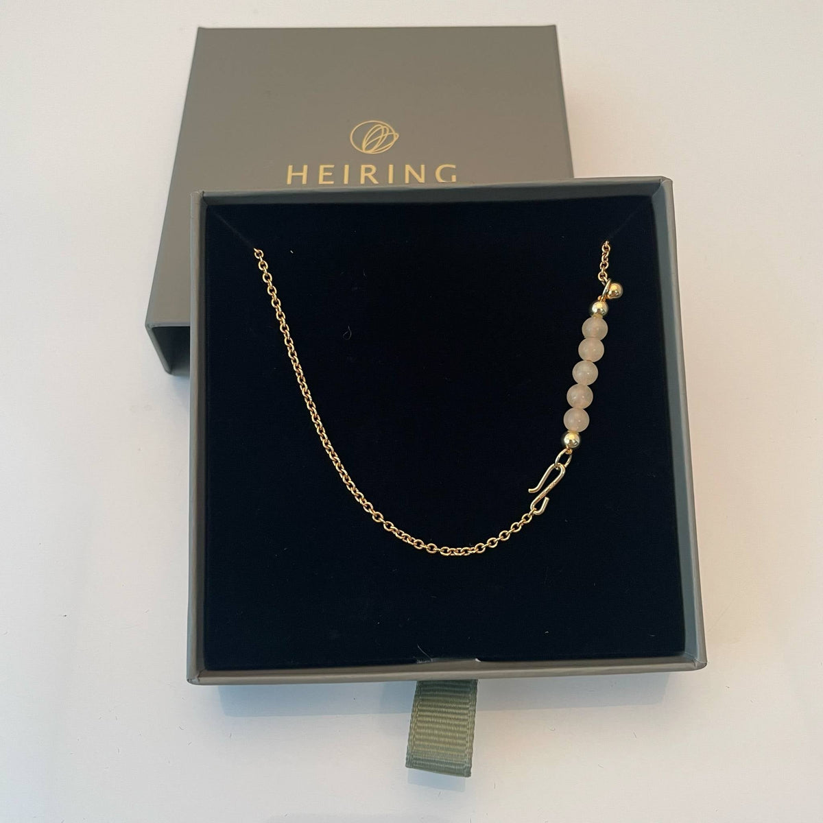 Heiring Multi halskæde med Gul jade top