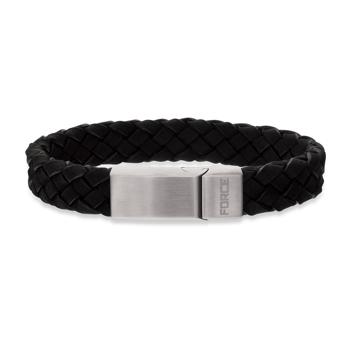 Scrouples - FORCE Herre armbånd sort flettet læder - Model: 03141,21