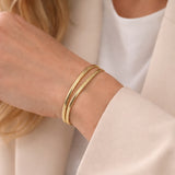 Scrouples -Armbånd db. rk. rund panzer sølv fg. 17+2 cm Model: 300712A,M