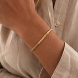Scrouples-Armbånd plissé sølv fg. 17+2 cm-model 300982A,M
