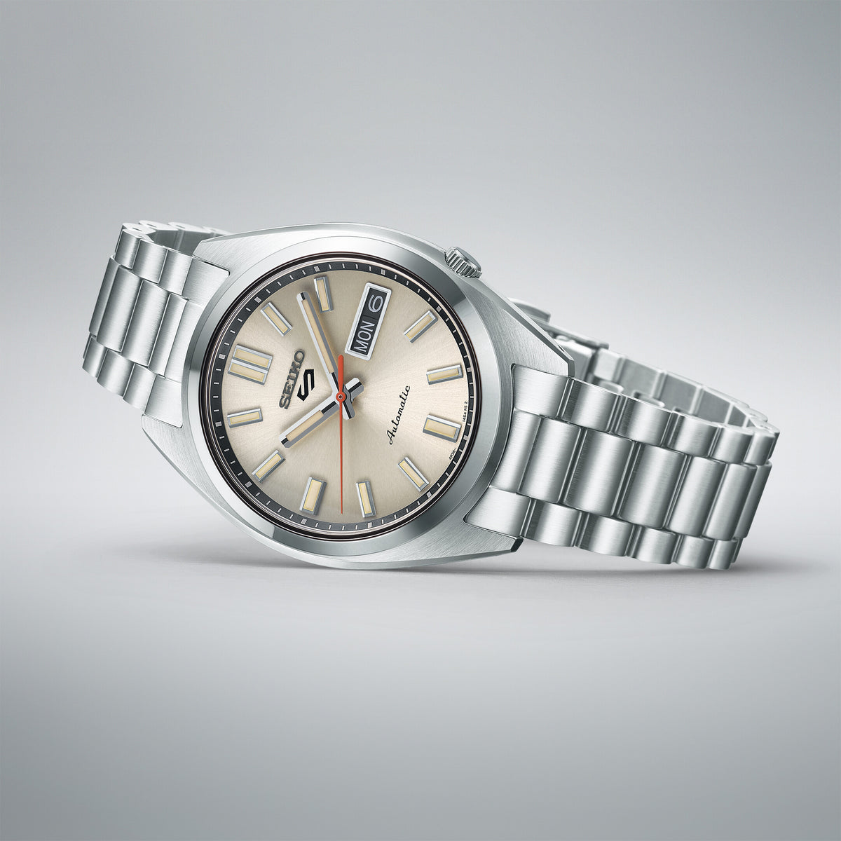 Seiko - Herreur, Stål med lænke, lys skive og automatik værk - Model: SRPK91K1