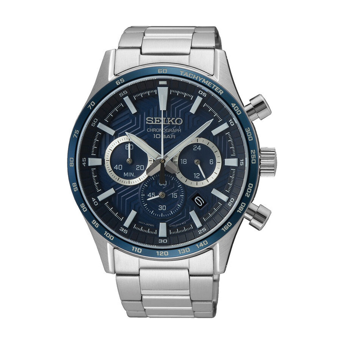 Seiko - Sportsur med stål lænke og blå skive - Model: SSB445P1