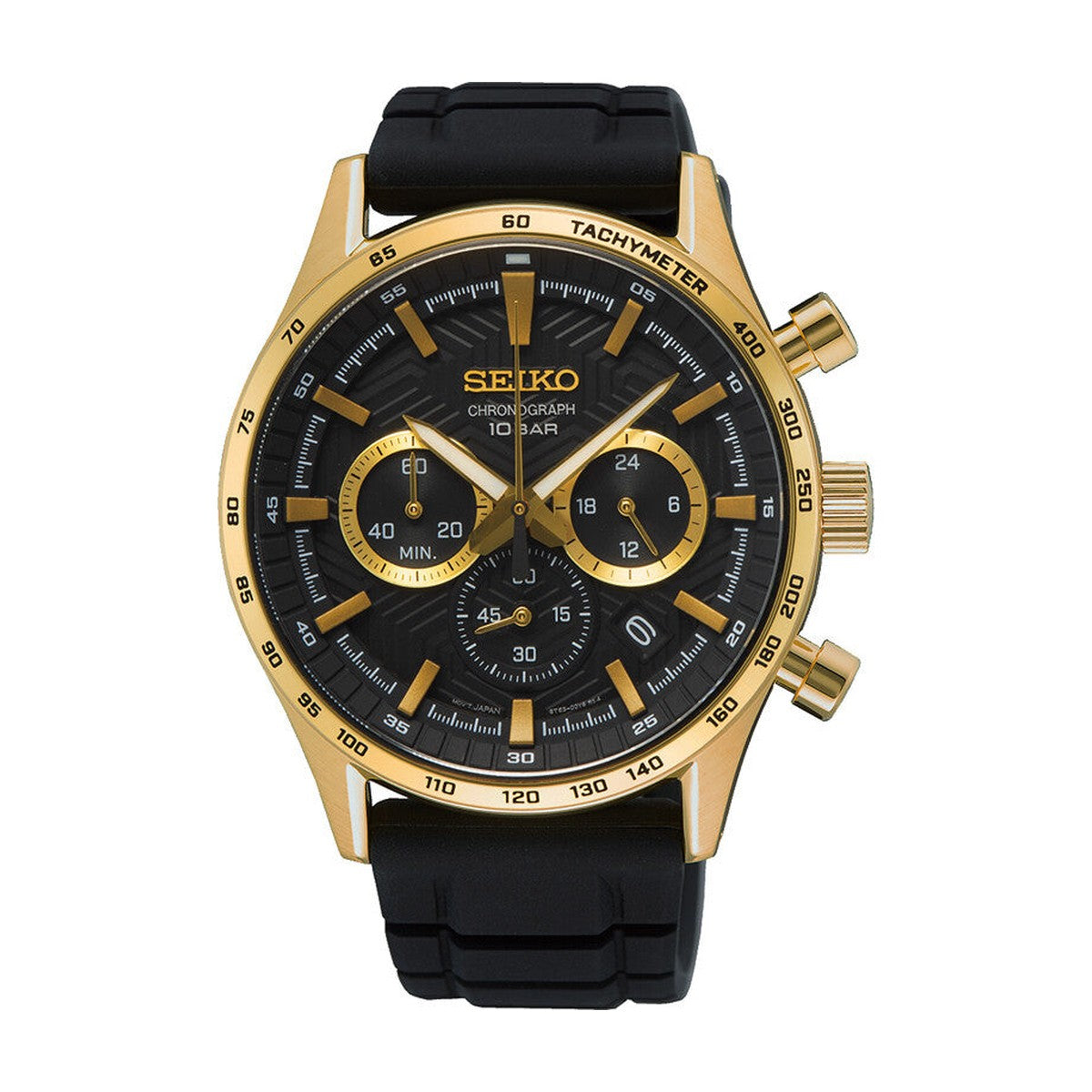 Seiko - Sportsur med sort skive og Silikonerem - Model: SSB446P1