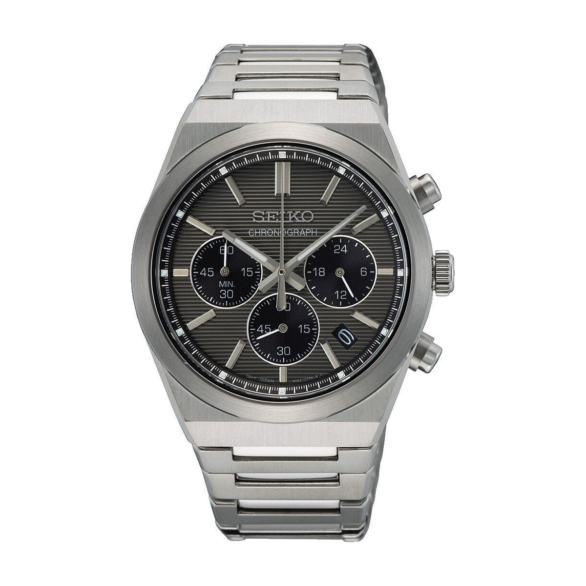 Seiko - Sport herreur i rustfrit stål med lænke og kronograf - Model: SSB455P1