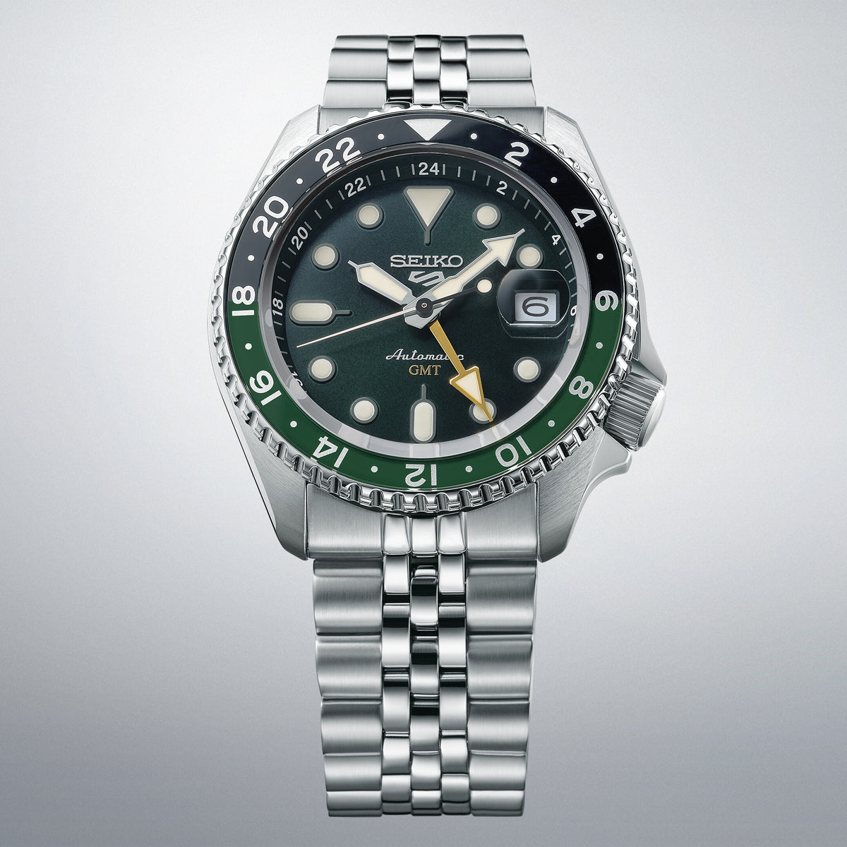 Seiko - Seiko 5 Sport automatik. Herreur i rustfrit stål med lænke og dato - Model: SSK035K1