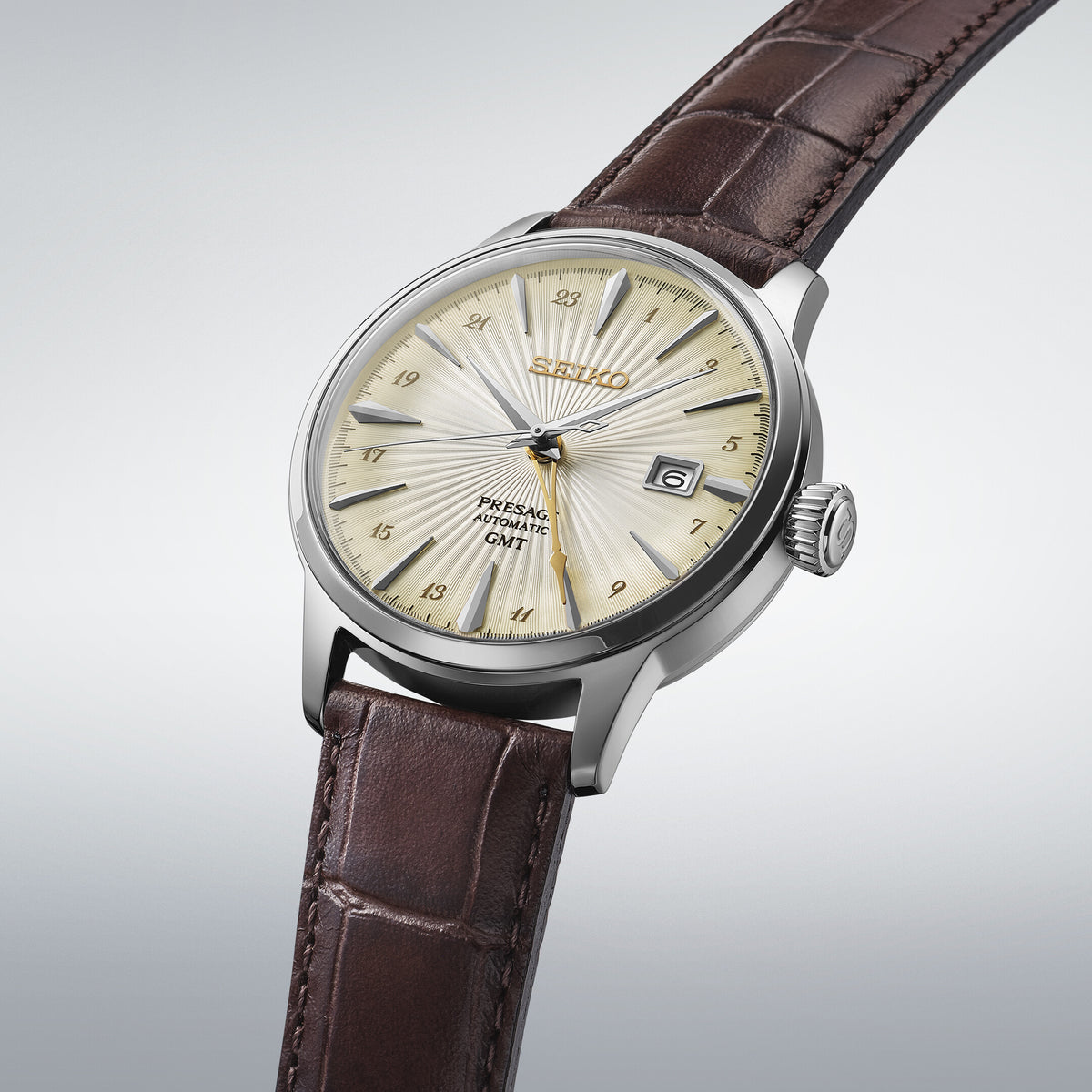Seiko - Presage automatik herreur, stål med læderrem - Model: SSK041J1