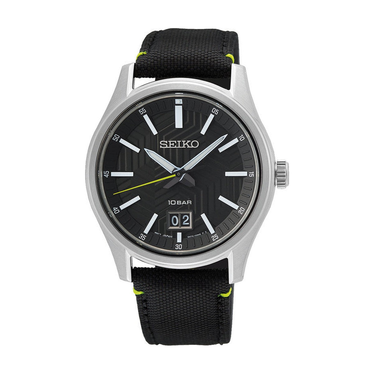 Seiko - Herreur med sort skive og nylonrem - Model: SUR517P1