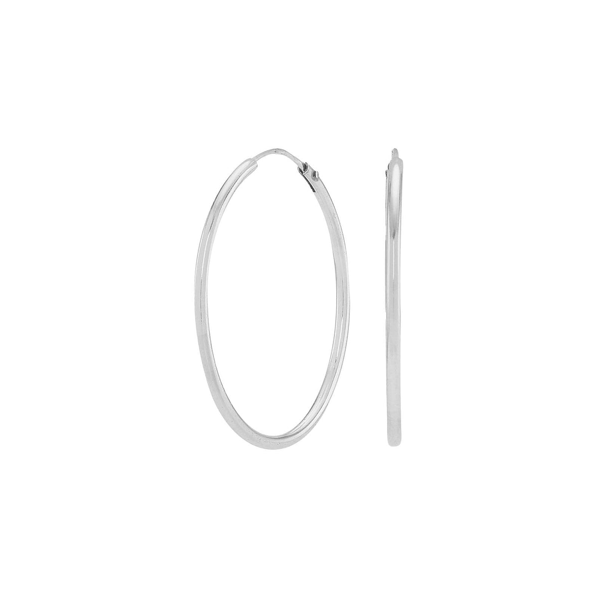 Siersbøl Rhodineret sølv creol 25mm HOOPS52 i 14 kt. guld