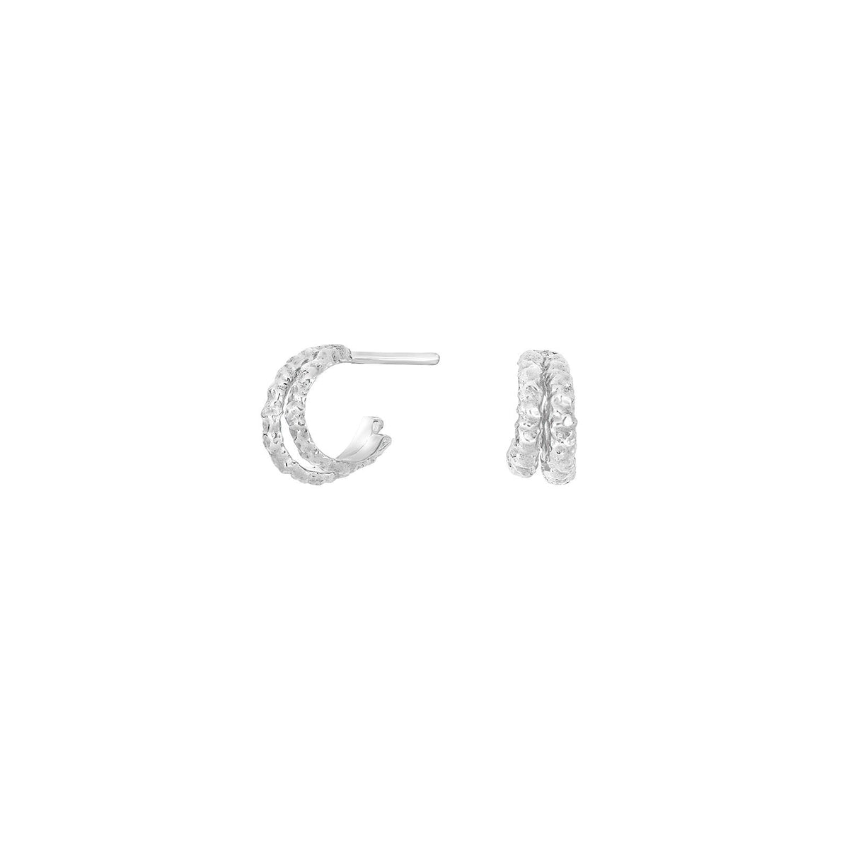 Nordahl Jewellery Sølv creol HAPPY52 – rhodineret