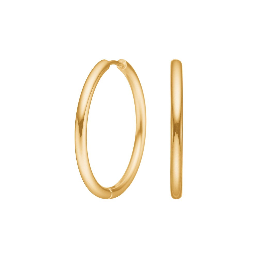 Creoler 30 mm CALMA i forgyldt stål (IP gold)