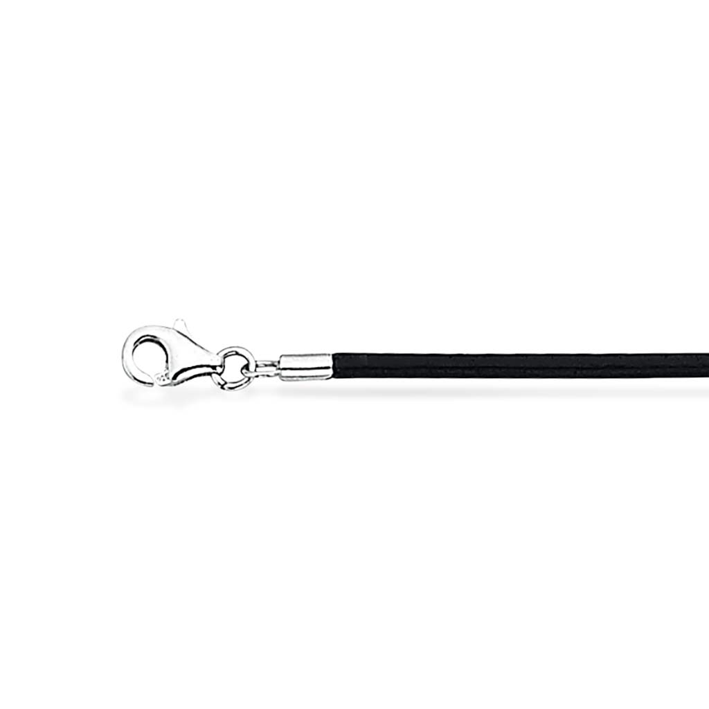 Scrouples - Collier læder m/sølv 2 mm. - Model: 33382,45