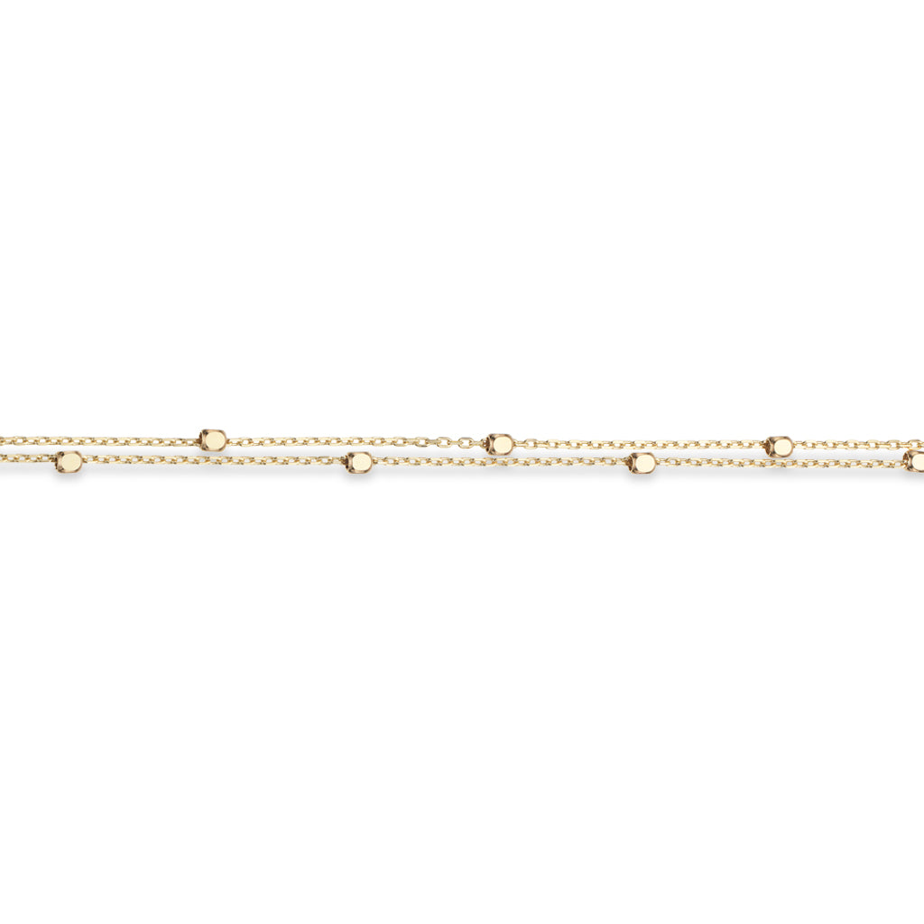 Scrouples - Armbånd 8 kt. dobbelt m. facetterede kugler - Model nr.: 33523,18