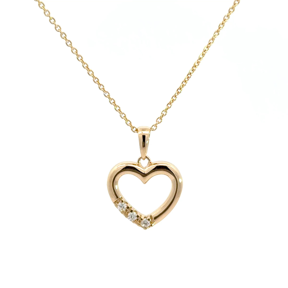 14KT. HJERTE VEDHÆNG MED DIAMANT - Model: 20-22155
