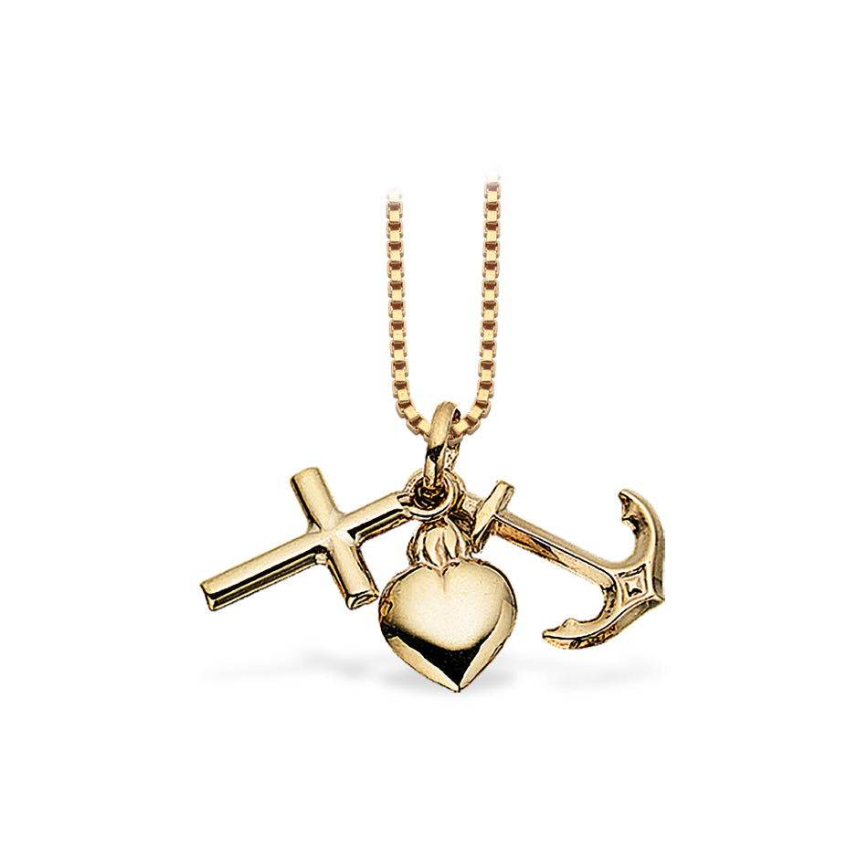 Scrouples - Tro, håb og kærlighed, mellem vedhæng, 8 kt, - Modelnr.: 3483