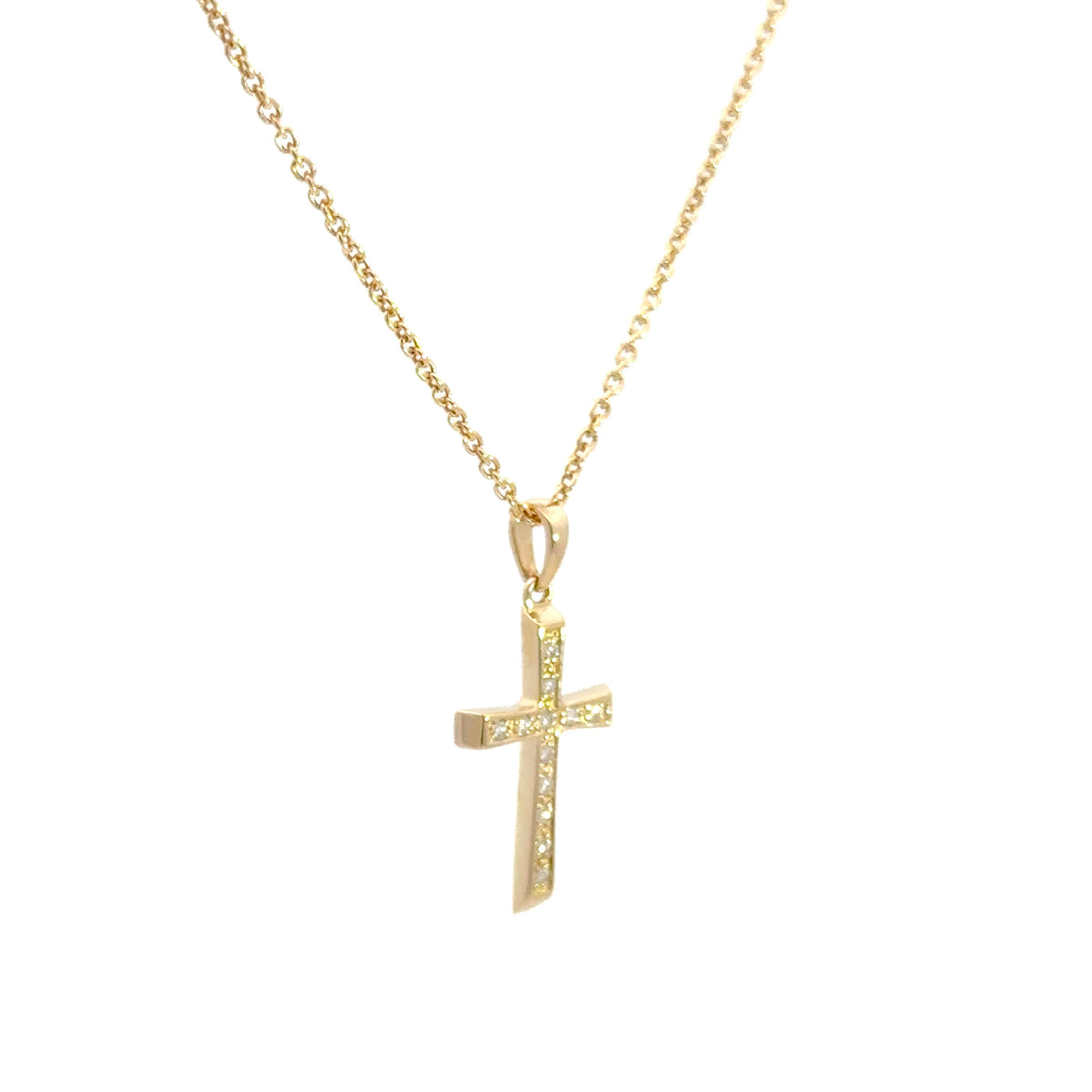 14 kt. diamant kors vedhæng m. 0,08ct w/si - Model: 20-22152