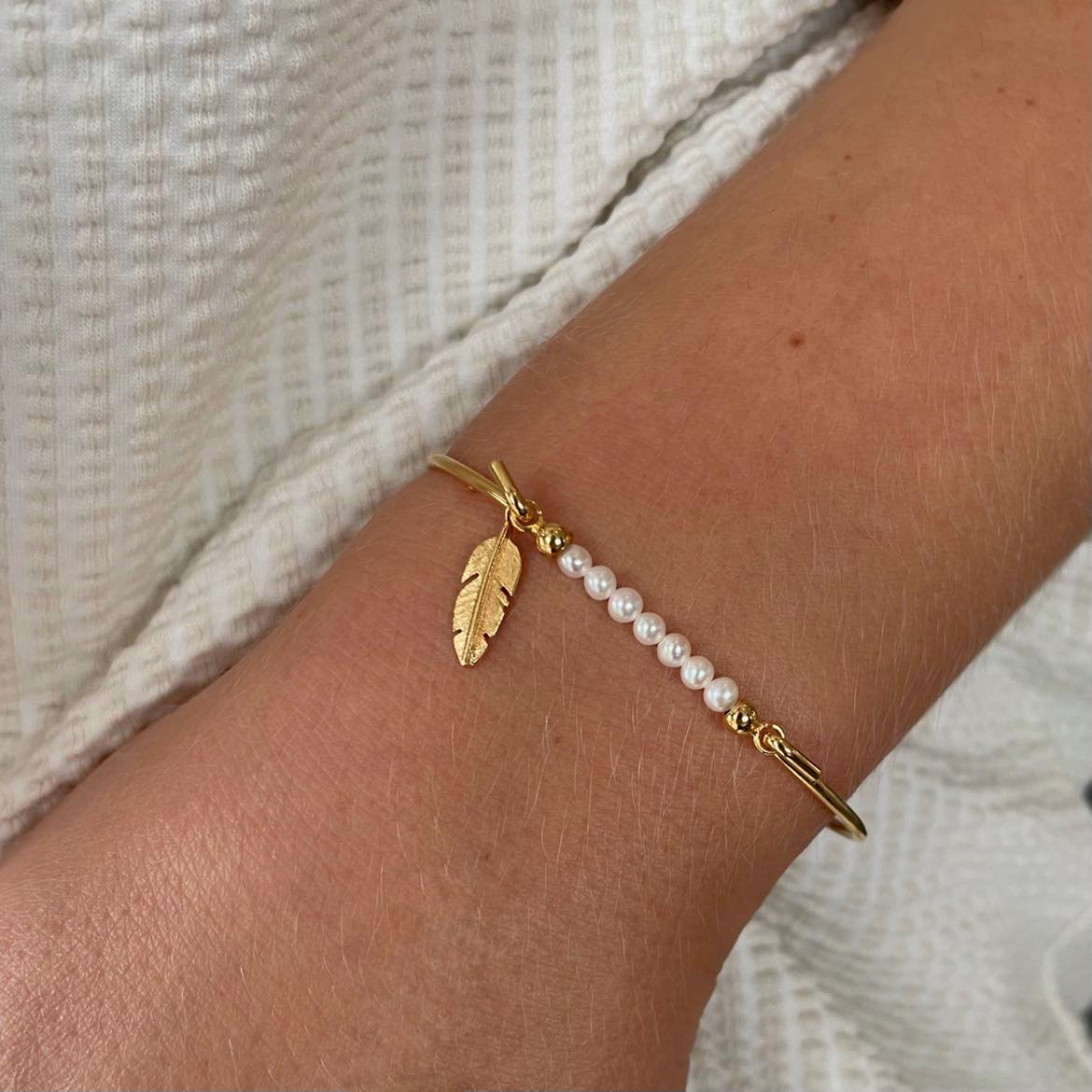 Heiring Multi charm Mini fjer, forgyldt sølv