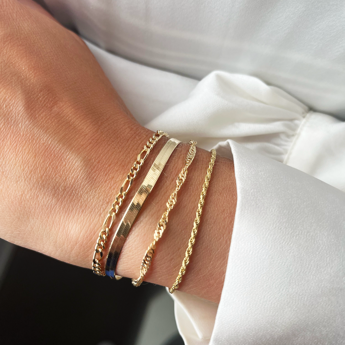 Scrouples - Forgyldt Singapore armbånd - Model: 38192A,M