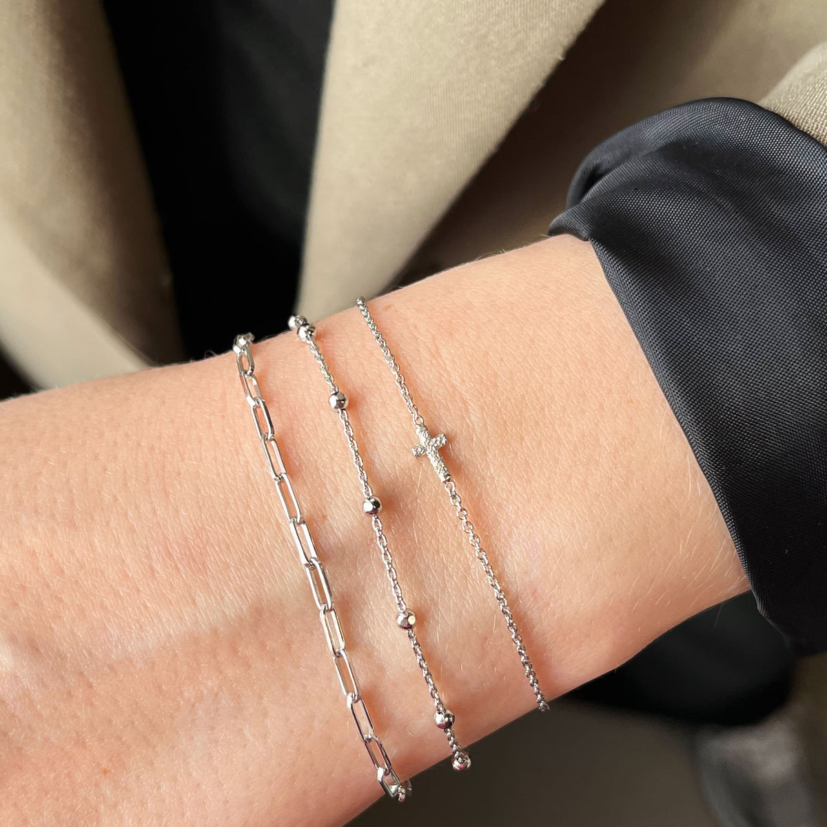 Scrouples - Sølv armbånd 2-rækket 17,5 cm - Model: 38212A,M