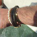 Scrouples - FORCE Herre armbånd hvid ferskvandsperle 6-7 mm 20 cm - Model: 38362A,L