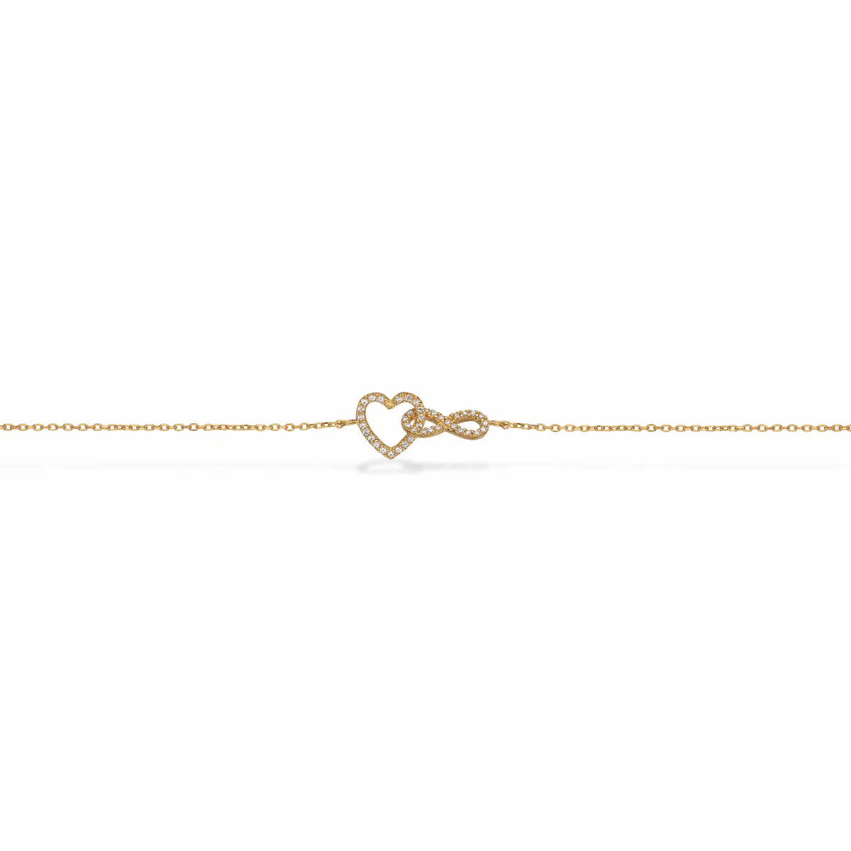 Scrouples - Forgyldt armbånd, hjerte/uendelighedstegn med syntetiske zirkoner 17+2 cm - Model: 38722A,M